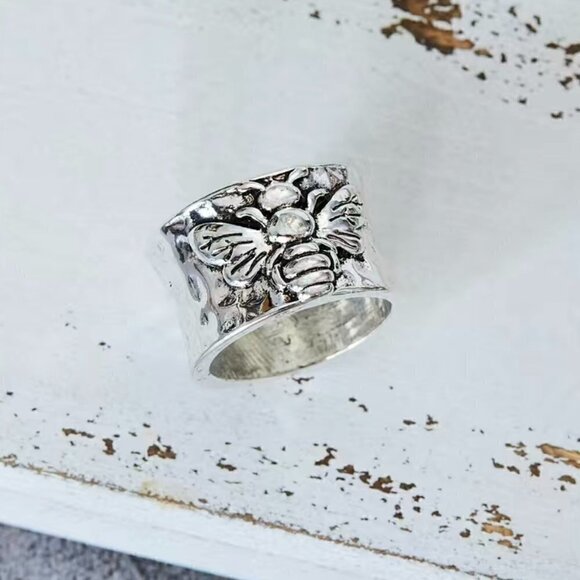 Boho Bumble Bee Band Ring #1135 - Picture 4 of 10